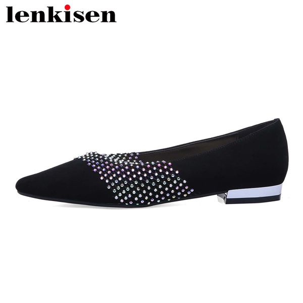 lenkisen new limited large size genuine leather pointed toe low heel shoes women rhinestone beauty lady fairy fashion pumps l99, Black
lenkisen new limited large size genuine leather pointed toe low heel shoes women rhinestone beauty lady fairy fashion pumps l99, Black