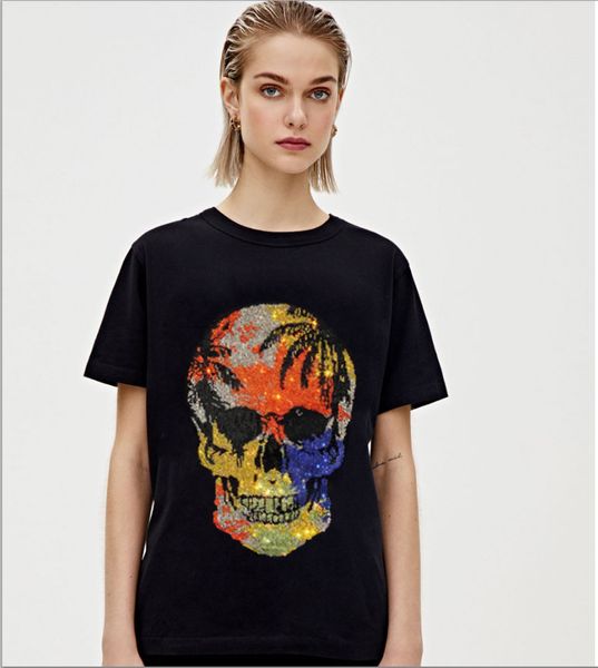 new diamond stone female tshirt drill short sleeve tees fashion casual t shirt women clothing tshirts, White
new diamond stone female tshirt drill short sleeve tees fashion casual t shirt women clothing tshirts, White