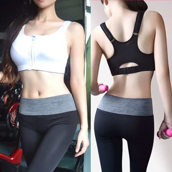 running breathable wireless profession high strength four grade -resistant sports brassiere front zipper under /30, White;black
running breathable wireless profession high strength four grade -resistant sports brassiere front zipper under /30, White;black