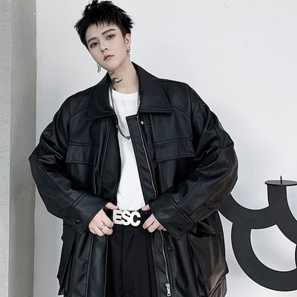 men's jacket 2020 spring new loose overalls leather jacket handsome youth personality fashion trend men's clothing, Black;brown
men's jacket 2020 spring new loose overalls leather jacket handsome youth personality fashion trend men's clothing, Black;brown