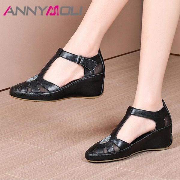 annymoli natural genuine leather women gladiator pumps t-strap platform wedges heel shoes rome pumps crystal ladies footwear 40, Black
annymoli natural genuine leather women gladiator pumps t-strap platform wedges heel shoes rome pumps crystal ladies footwear 40, Black