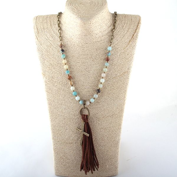 moodpc fashion jewelry natural stone chain cross long tassel necklaces women ethnic necklace, Silver
moodpc fashion jewelry natural stone chain cross long tassel necklaces women ethnic necklace, Silver