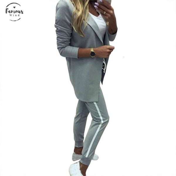 womens suits turn-down collar jacket white pant pant two pieces set striped suits womans sport costumes feminine clothes 
womens suits turn-down collar jacket white pant pant two pieces set striped suits womans sport costumes feminine clothes