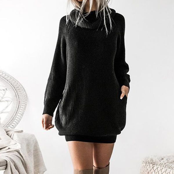 2018 direct selling loose zanzea new autumn dress long sleeve turtleneck sweater dresses warm knit mini vestidos ws5300e, Black;gray
2018 direct selling loose zanzea new autumn dress long sleeve turtleneck sweater dresses warm knit mini vestidos ws5300e, Black;gray