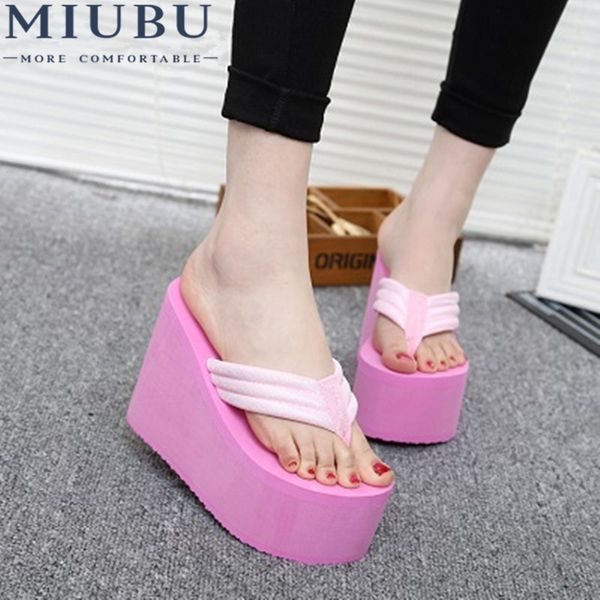 miubu 2019 new women summer shoes high heels beach sandals soild wedge platform flip flops woman shoes, Black
miubu 2019 new women summer shoes high heels beach sandals soild wedge platform flip flops woman shoes, Black