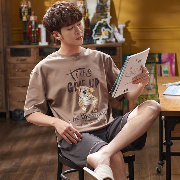 men's sleepwear est pajamas set summer men sets simple short sleeve nightwear pant leisure outwear, Black;brown
men's sleepwear est pajamas set summer men sets simple short sleeve nightwear pant leisure outwear, Black;brown