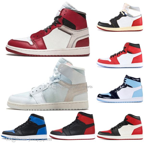 1 high og banned bred toe black spider-man unc 1s 3 mens basketball shoes homage to home royal blue men sport designer sneakers us5.5-13