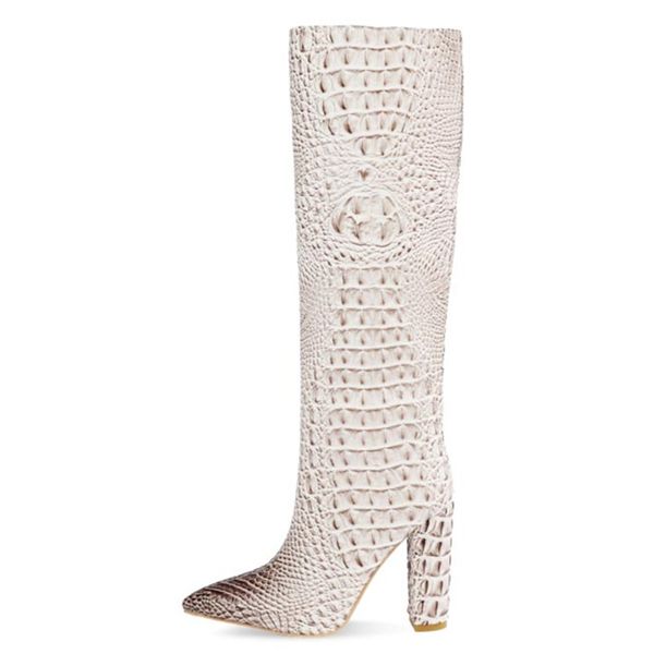 2020 fashion crocodile print knee high boots women boots pu faux leather square high heel long pointed toe big size, Black
2020 fashion crocodile print knee high boots women boots pu faux leather square high heel long pointed toe big size, Black