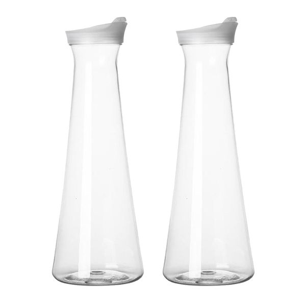 2-pack of 51-ounces glass pitcher with lid, cold water jug, juice and iced tea beverage carafe, narrow neck
2-pack of 51-ounces glass pitcher with lid, cold water jug, juice and iced tea beverage carafe, narrow neck