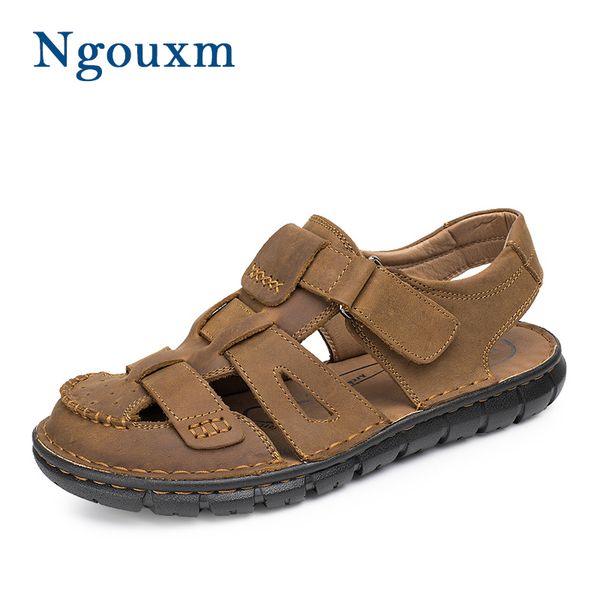 ngouxm summer men sandals handmade genuine leather leisure shoes man fisherman durable non-slip sandals for men, Black
ngouxm summer men sandals handmade genuine leather leisure shoes man fisherman durable non-slip sandals for men, Black