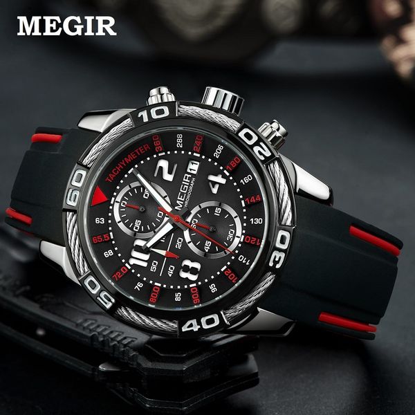 megir analogue chronograph battery quartz watch for man men's black silicone bracelete sport wristwatch boy's satch 2045g, Slivery;brown
megir analogue chronograph battery quartz watch for man men's black silicone bracelete sport wristwatch boy's satch 2045g, Slivery;brown