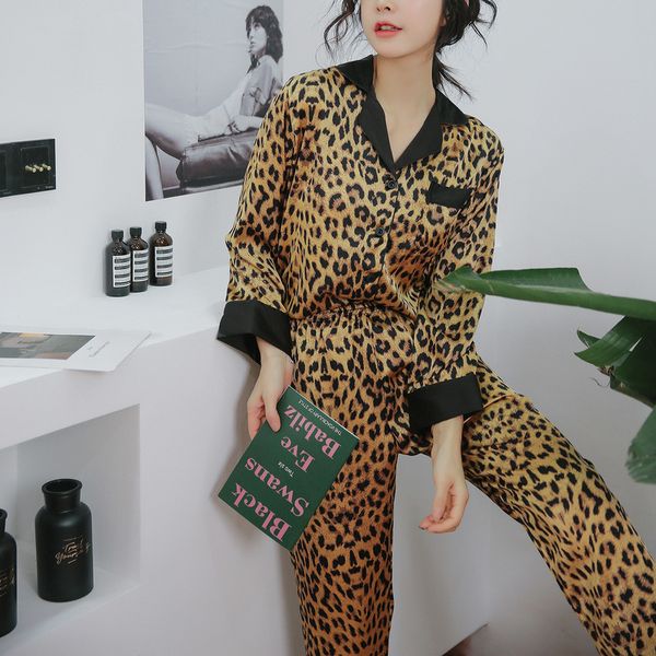 2019 autumn women pajamas sleepwear set silk long sleeve pijamas femininos leopard print loungewear pyjama femme lingerie, Black;red
2019 autumn women pajamas sleepwear set silk long sleeve pijamas femininos leopard print loungewear pyjama femme lingerie, Black;red