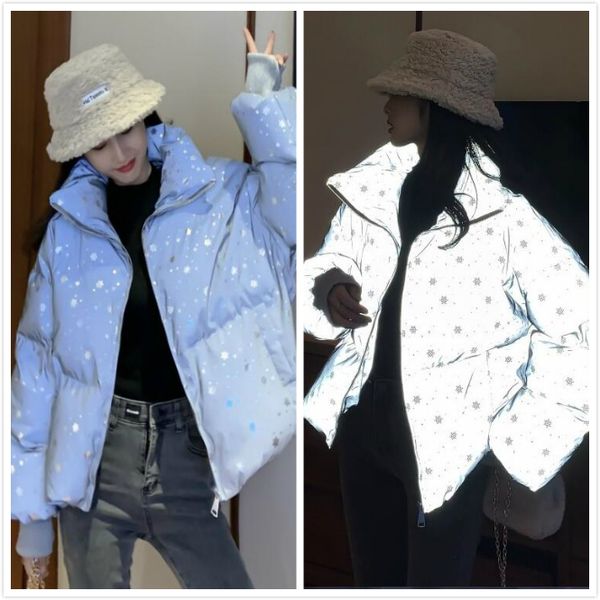 daughter shiny reflective jacket winter women streetwear short parka oversize warm girls winter jacket bling snowflake cotton, Black
daughter shiny reflective jacket winter women streetwear short parka oversize warm girls winter jacket bling snowflake cotton, Black