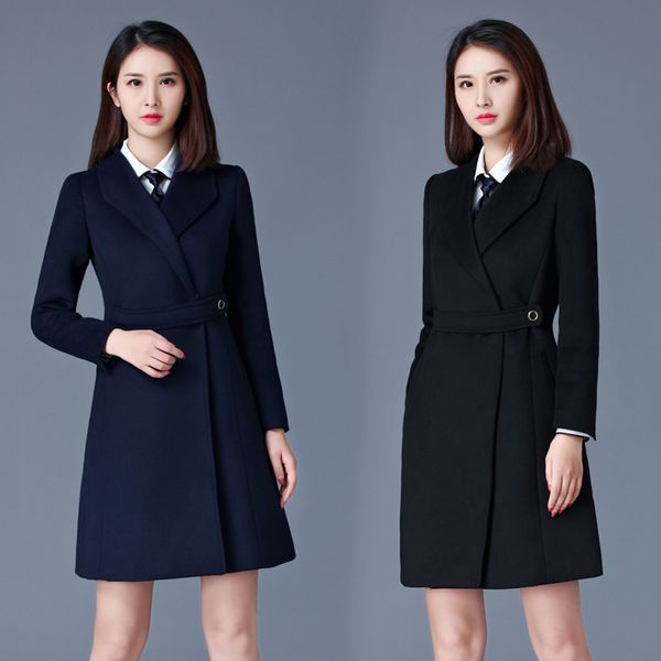 woolen coat new slim slimming professional wear overalls women's woolen fashion temperament tooling tb1811301, Black 
woolen coat new slim slimming professional wear overalls women's woolen fashion temperament tooling tb1811301, Black
