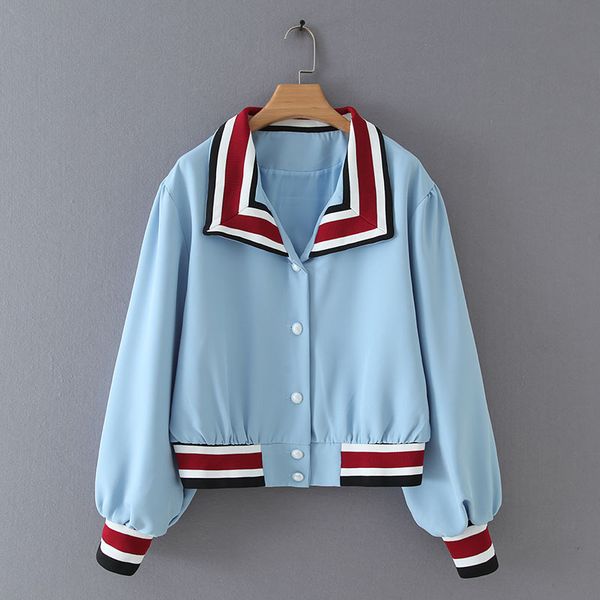 f4584-western style women's dress 2019 spring and autumn new style loose-fit fold-down collar stripes edge jacket women's, Black;brown
f4584-western style women's dress 2019 spring and autumn new style loose-fit fold-down collar stripes edge jacket women's, Black;brown