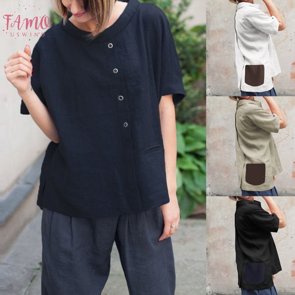 plus size summer 2019 women vintage short sleeve linen blouses buttons short sleeve shirts patchwork casual loose blusas feminina, White
plus size summer 2019 women vintage short sleeve linen blouses buttons short sleeve shirts patchwork casual loose blusas feminina, White