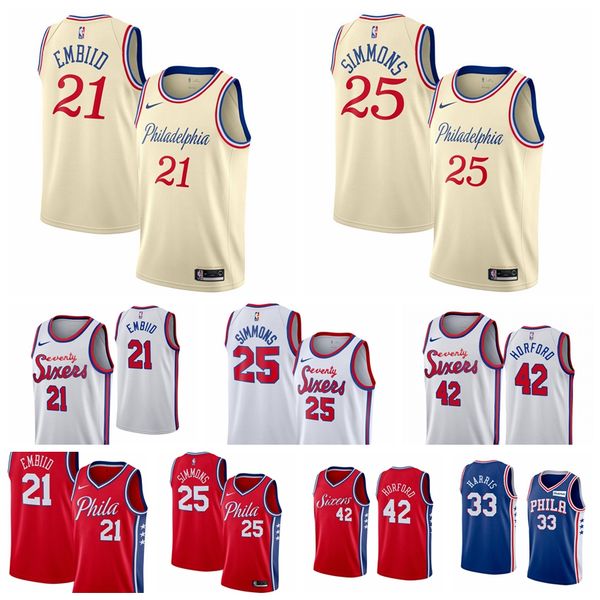 men philadelphia 76ers joel 21 embiid jersey ben 25 simmons jersey al horford erving allen 3 iverson sixers basketball jerseys, Blue;black