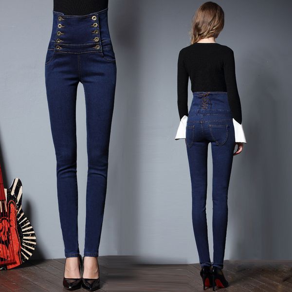 2018 winter european station extra large size high waist ladies denim trousers slim elastic feet pencil pants size s-5xl 6xl, Blue
2018 winter european station extra large size high waist ladies denim trousers slim elastic feet pencil pants size s-5xl 6xl, Blue