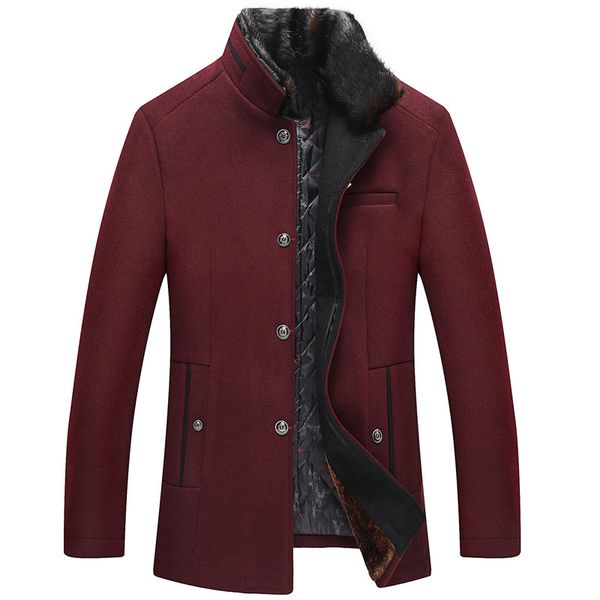 2019 warm autumn/winter men's coat high-quality thick fur collar wool jacket man casual middle long wool coat male size 4xl, Black
2019 warm autumn/winter men's coat high-quality thick fur collar wool jacket man casual middle long wool coat male size 4xl, Black