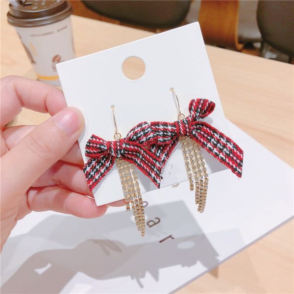 korean trendy red cloth bowknot crystal chain tassel long earrings for women girls jewelry gifts femme chic charm dangle earring, Silver
korean trendy red cloth bowknot crystal chain tassel long earrings for women girls jewelry gifts femme chic charm dangle earring, Silver