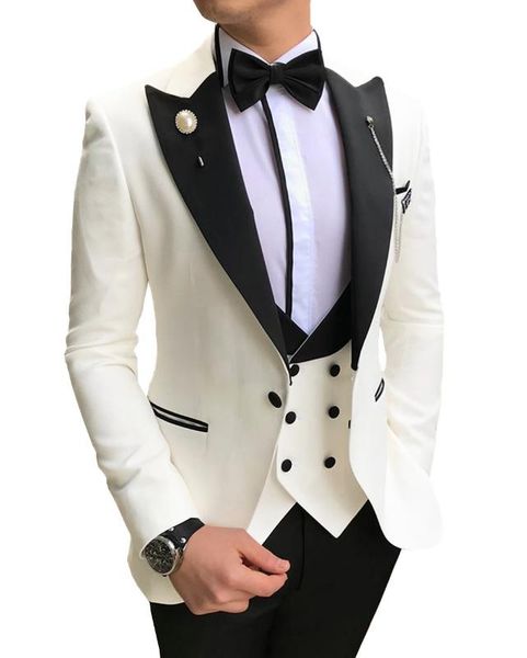 new white mens suits slim fit business notched lapel v neck tuxedos groomsmen men suits for wedding 3pcs(jacket pants vest) a44, White;black
new white mens suits slim fit business notched lapel v neck tuxedos groomsmen men suits for wedding 3pcs(jacket pants vest) a44, White;black