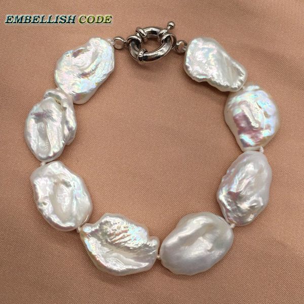 good lustrous baroque keshi style pearls bracelet bangles white color flat block shape cultured pearl special gift for girl, Golden;silver
good lustrous baroque keshi style pearls bracelet bangles white color flat block shape cultured pearl special gift for girl, Golden;silver