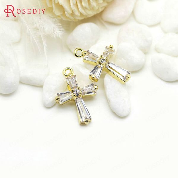 33989)4pcs 18*13mm 24k gold color plated brass with zircon cross charms pendants diy jewelry findings accessories, Silver
33989)4pcs 18*13mm 24k gold color plated brass with zircon cross charms pendants diy jewelry findings accessories, Silver