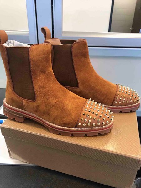 2019 new style red bottom sneaker men boot spikes suede leather red sole men shoes super perfect melon motorcycle ankle boot for men, Black
2019 new style red bottom sneaker men boot spikes suede leather red sole men shoes super perfect melon motorcycle ankle boot for men, Black