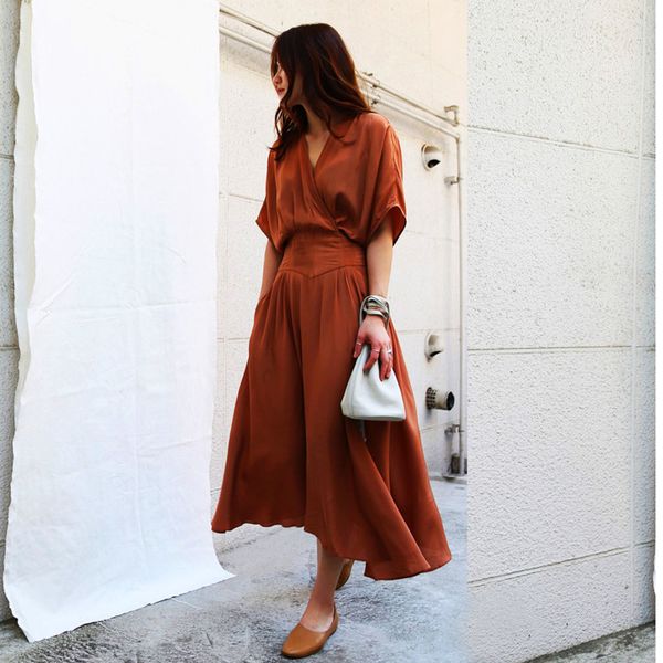lanmrem slim waist v collar trend dresses for famale 2020 summer korean fashion new solid color clothes with pockets yj156, Black;gray
lanmrem slim waist v collar trend dresses for famale 2020 summer korean fashion new solid color clothes with pockets yj156, Black;gray
