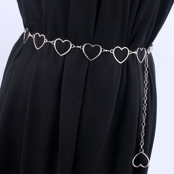 2020 new versatile silver alloy metal heart-shaped belt women matching dress chain belts fashion korean ladies straps, Black;brown
2020 new versatile silver alloy metal heart-shaped belt women matching dress chain belts fashion korean ladies straps, Black;brown