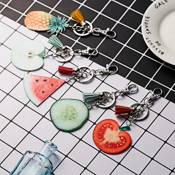 acrylic fruit keychain charms tropical fruit key chain ring women bag purse pendant keyrings for car styling friend gifts, Silver
acrylic fruit keychain charms tropical fruit key chain ring women bag purse pendant keyrings for car styling friend gifts, Silver