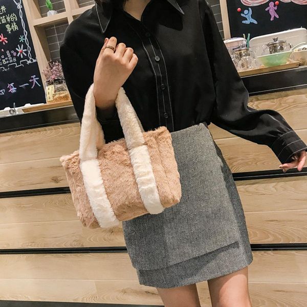 1 pc plush contrast color tote bag women girls fashion shoulder bag single shoulder straddle bags tote handbag dropship new
1 pc plush contrast color tote bag women girls fashion shoulder bag single shoulder straddle bags tote handbag dropship new