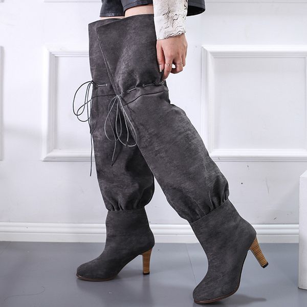 winter women thigh high boots faux suede slim lace up chunry heel point toe platform pants shoes ladies pumps zapatos de mujer, Black
winter women thigh high boots faux suede slim lace up chunry heel point toe platform pants shoes ladies pumps zapatos de mujer, Black