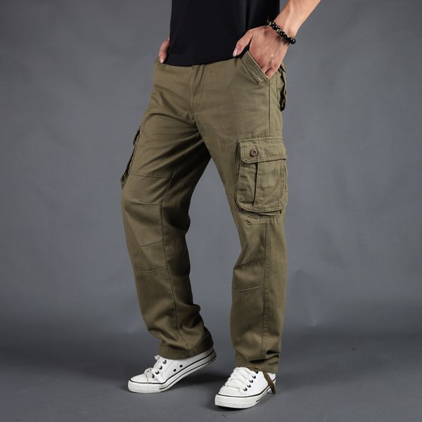 new fashion brand men's cargo pants mens casual multi pockets pants men outwear army straight slacks long trousers, Black
new fashion brand men's cargo pants mens casual multi pockets pants men outwear army straight slacks long trousers, Black