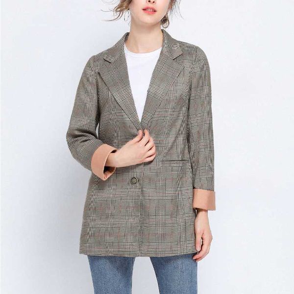vintage single breasted office ladies plaid blazer long sleeve loose houndstooth suit coat jacket women blazers female plus size, White;black
vintage single breasted office ladies plaid blazer long sleeve loose houndstooth suit coat jacket women blazers female plus size, White;black