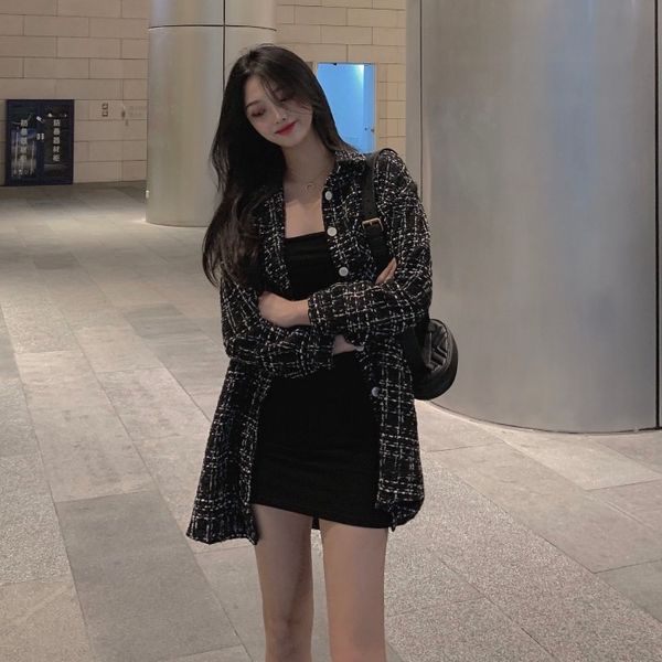 black small fragrant coat for women 2020 new fashion spring mix and match vintage hong kong style medium long korean loose wool
black small fragrant coat for women 2020 new fashion spring mix and match vintage hong kong style medium long korean loose wool