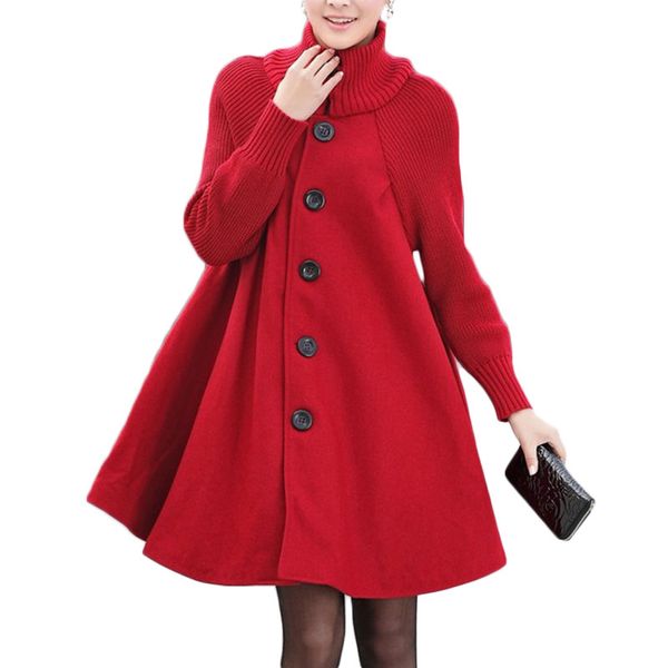 winter women outerwear fashion new pure color long windbreaker coats women's plus size double-breasted thickening woolen coats, Black
winter women outerwear fashion new pure color long windbreaker coats women's plus size double-breasted thickening woolen coats, Black