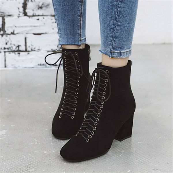 pxelena rome punk women ankle boots chunky block square high heels lace up gothic combat biker boots lady shoes large size 34-45, Black
pxelena rome punk women ankle boots chunky block square high heels lace up gothic combat biker boots lady shoes large size 34-45, Black