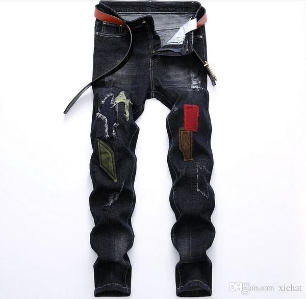 мода мужские рваные патчи тонкий fit jeans дизайнер большой размер прямая нога motocycle biker denim брюки брюки размер 29-42 jb9707, Blue
мода мужские рваные патчи тонкий fit jeans дизайнер большой размер прямая нога motocycle biker denim брюки брюки размер 29-42 jb9707, Blue