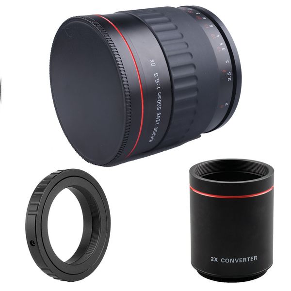 500mm f/8 telep mirror lens + 2x teleconverter for canon t7 t7i t6 t6i t5 t5i 80d 77d 700d 600d 550d digital camera
500mm f/8 telep mirror lens + 2x teleconverter for canon t7 t7i t6 t6i t5 t5i 80d 77d 700d 600d 550d digital camera