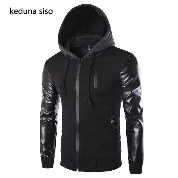 men new spring fashion black leather sleeve jackets cool men's leather jacket brand motorcycle hoody coat, Black;brown
men new spring fashion black leather sleeve jackets cool men's leather jacket brand motorcycle hoody coat, Black;brown