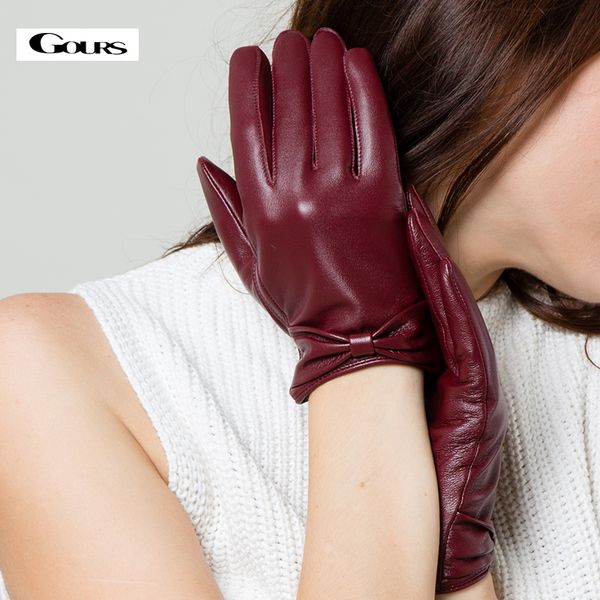 gours winter genuine leather gloves for women ladies black fashion brand goatskin touch screen gloves new arrival gsl002, Blue;gray
gours winter genuine leather gloves for women ladies black fashion brand goatskin touch screen gloves new arrival gsl002, Blue;gray