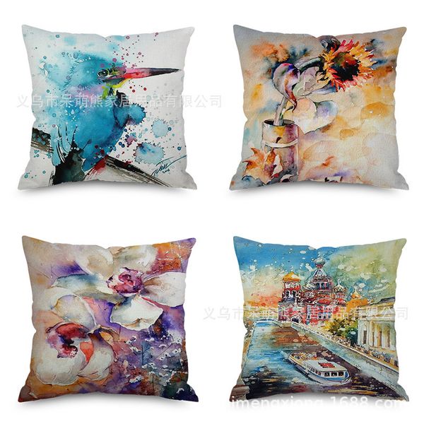watercolor flax pillow automobile sofa back cushion cushion bedside backrest flowers and plants pillow factory
watercolor flax pillow automobile sofa back cushion cushion bedside backrest flowers and plants pillow factory