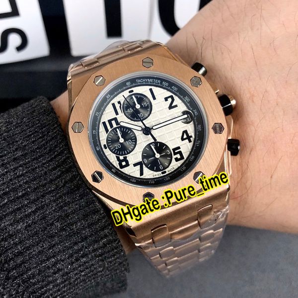 new royal 26470or whitetexture dial black inner miyota quartz chronograph mens watch satch rose gold case bracelet watches pure_time, Slivery;brown
new royal 26470or whitetexture dial black inner miyota quartz chronograph mens watch satch rose gold case bracelet watches pure_time, Slivery;brown