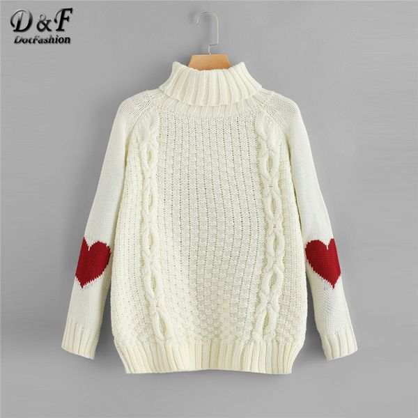 dotfashion beige high neck heart print jumper women casual autumn winter fashion 2019 clothing female sweaters and pullovers, White;black
dotfashion beige high neck heart print jumper women casual autumn winter fashion 2019 clothing female sweaters and pullovers, White;black