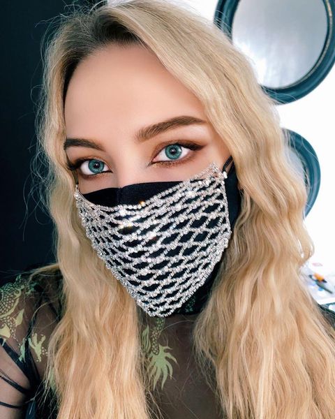 ins bo main push popular luxury mesh crystal mask european and american fashion high-end super flash attention jewelry mask, Silver
ins bo main push popular luxury mesh crystal mask european and american fashion high-end super flash attention jewelry mask, Silver