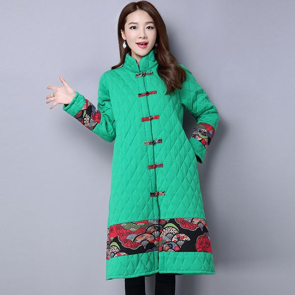 p shoot 2019 winter new style women's large size mid-length ethnic-style frog printed joint long-sleeved cardigan coat, Blue;black
p shoot 2019 winter new style women's large size mid-length ethnic-style frog printed joint long-sleeved cardigan coat, Blue;black