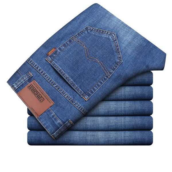 muzhilee spring and summer new style brand business straight-cut men's jeans elasticity slim fit thin jeans men's fashion, Blue
muzhilee spring and summer new style brand business straight-cut men's jeans elasticity slim fit thin jeans men's fashion, Blue