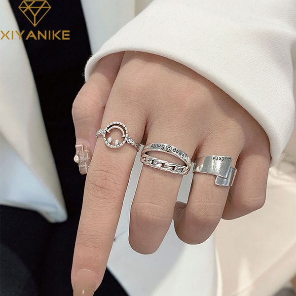 xiyanike vintage 925 sterling silver smiling face finger rings fashion simple weaving width punk ring party jewelry for women, Golden;silver
xiyanike vintage 925 sterling silver smiling face finger rings fashion simple weaving width punk ring party jewelry for women, Golden;silver
