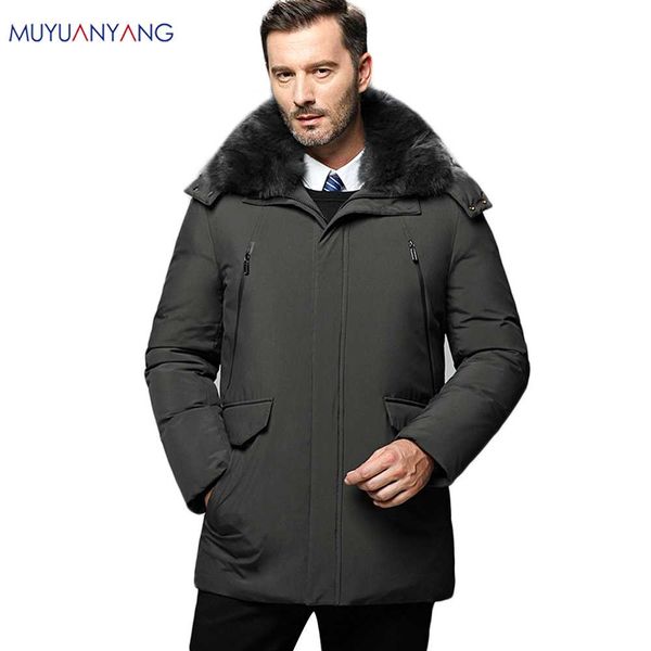 brand men's winter jacket russia long coat hat fur collar thick windproof waterproof 90% white duck down jacket men -25 degree, Black
brand men's winter jacket russia long coat hat fur collar thick windproof waterproof 90% white duck down jacket men -25 degree, Black
